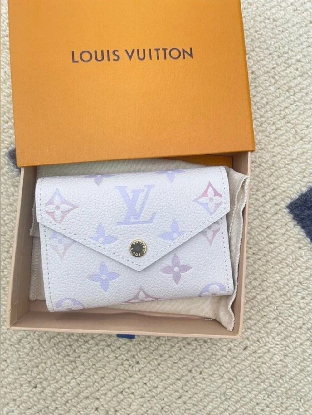 Louis Vuitton Pastel Monogram Envelope Wallet in Lavender and Blush